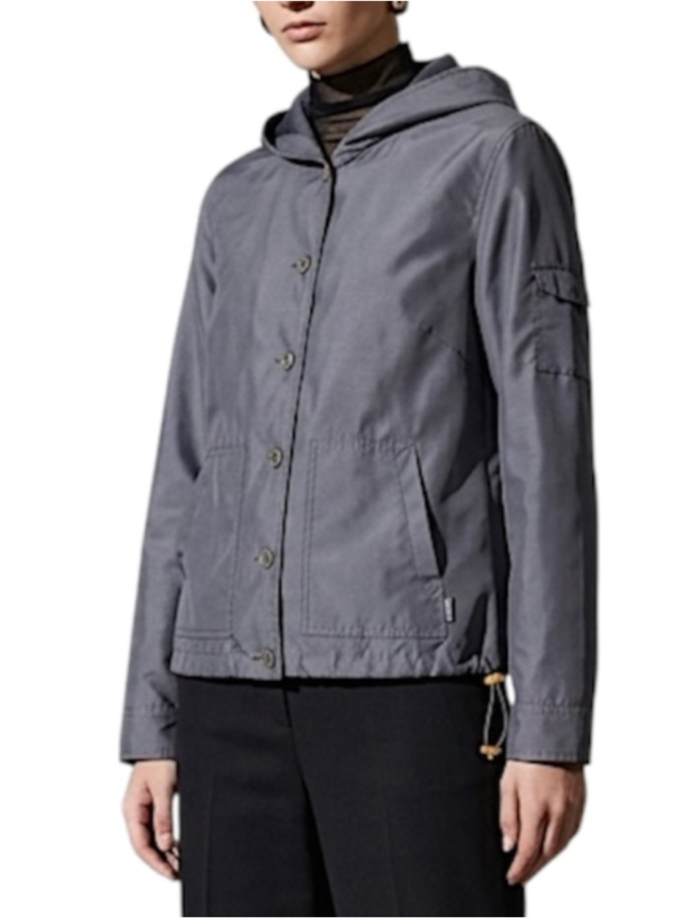 Vintage 90s Esprit grey button up hooded lightweight windbreaker jacket L